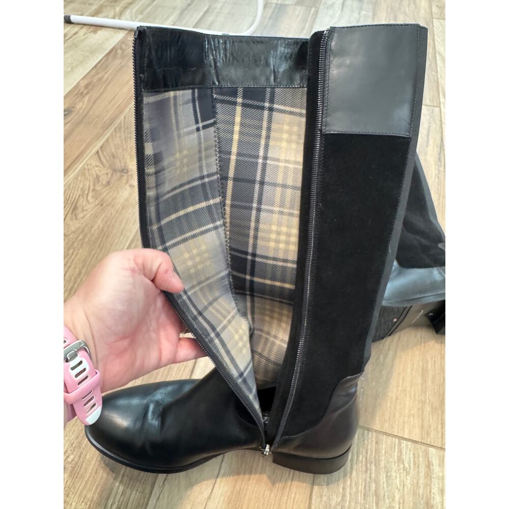 Aquatalia Leather Suede Black Boots 7 - Picture 6 of 8